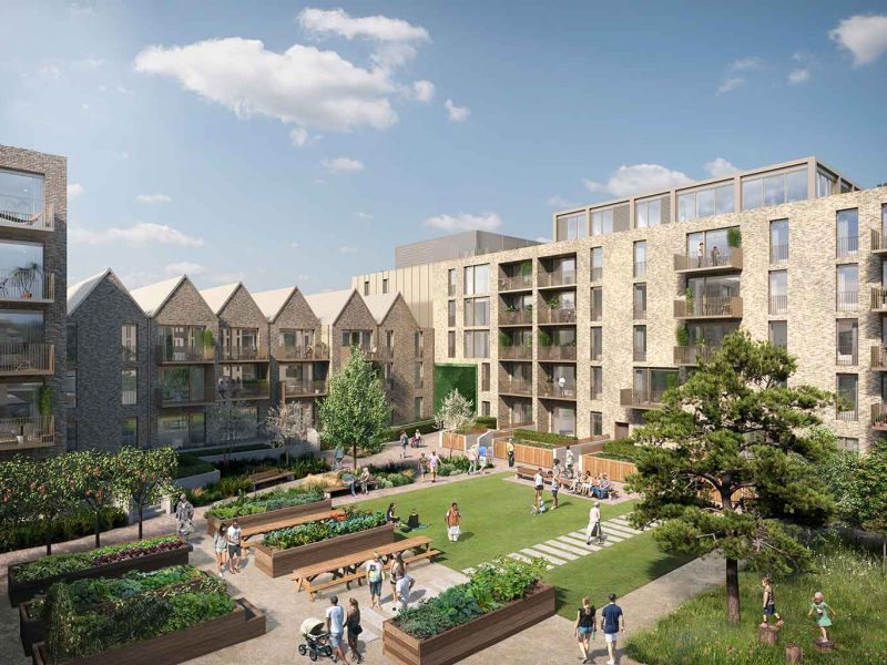 CGI Rowanbank Gardens courtyard